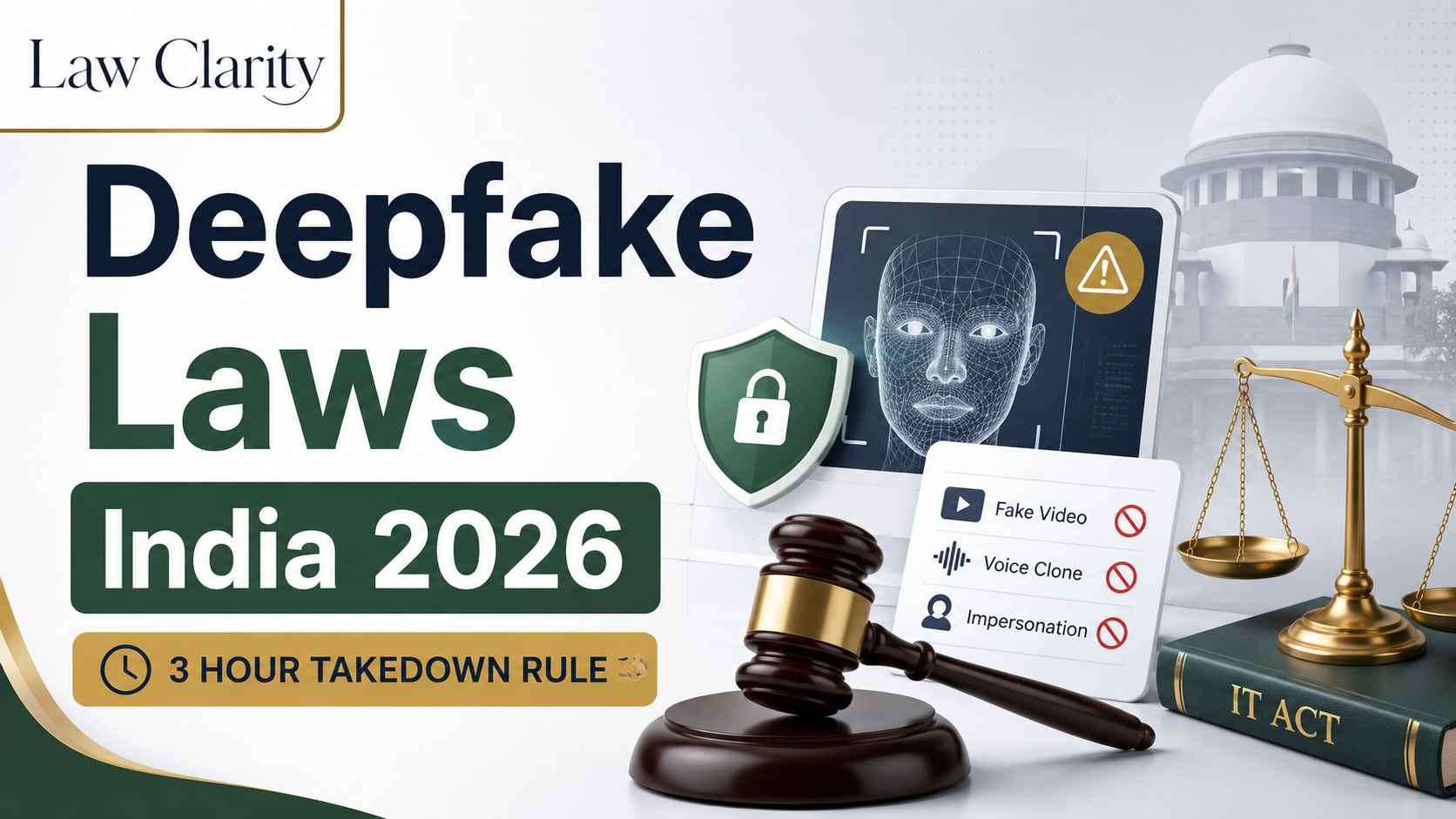 AI Deepfake Laws in India 2026: 3 Hour Takedown Rule Explained legal guide by LawClarity