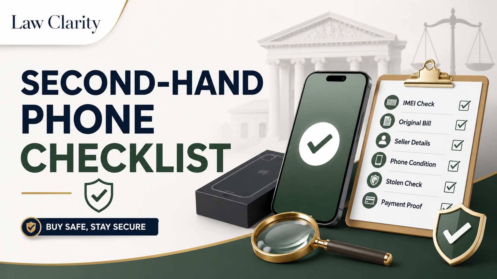 What to Check Before Buying a Second-Hand Phone in India legal guide by LawClarity